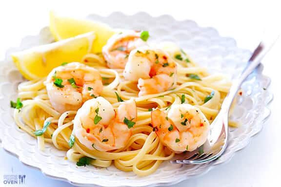 Homemade 15-Minute Skinny Shrimp Scampi