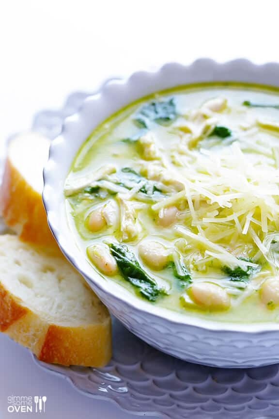 5-Ingredient Pesto Chicken Soup at home
