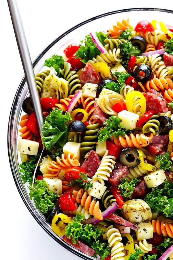 Homemade Rainbow Antipasto Pasta Salad