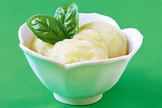 Homemade Basil Lime Sorbet