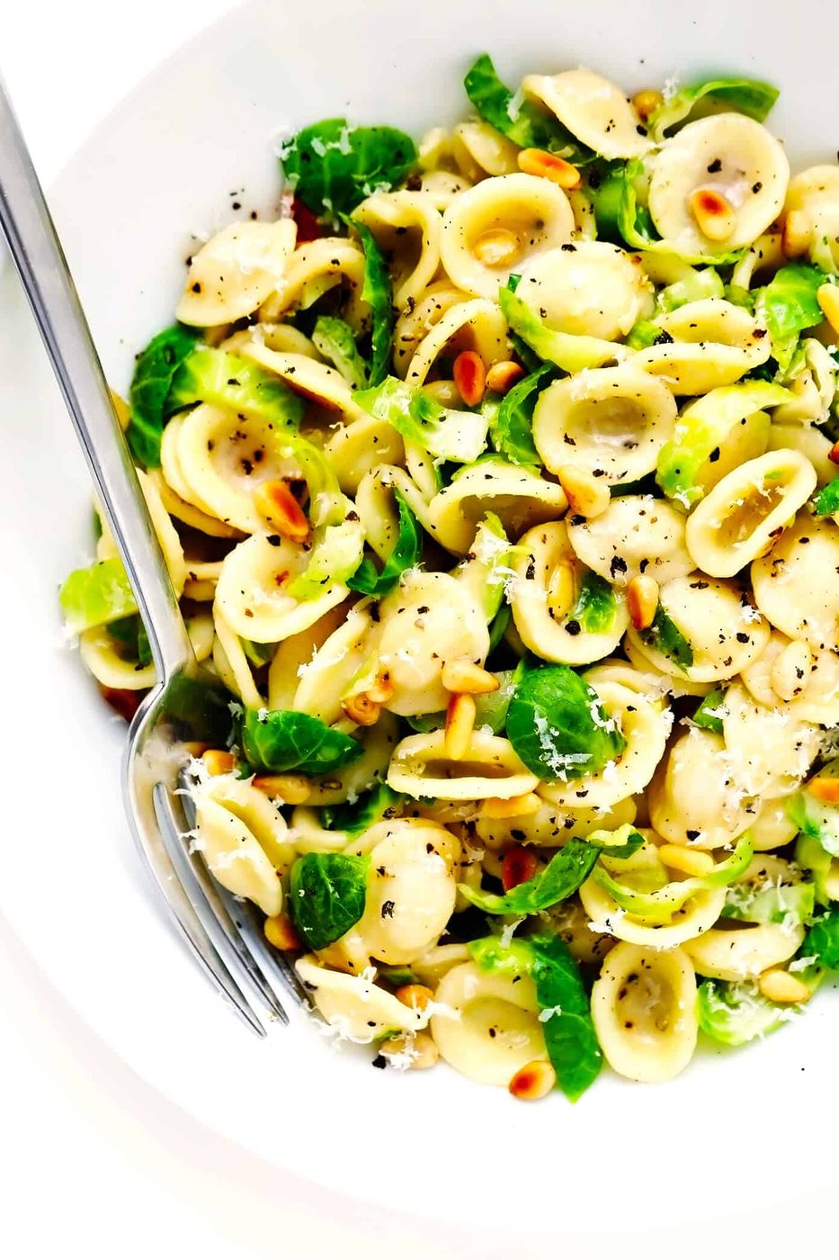 Brussels Sprouts Parmesan Pasta at home