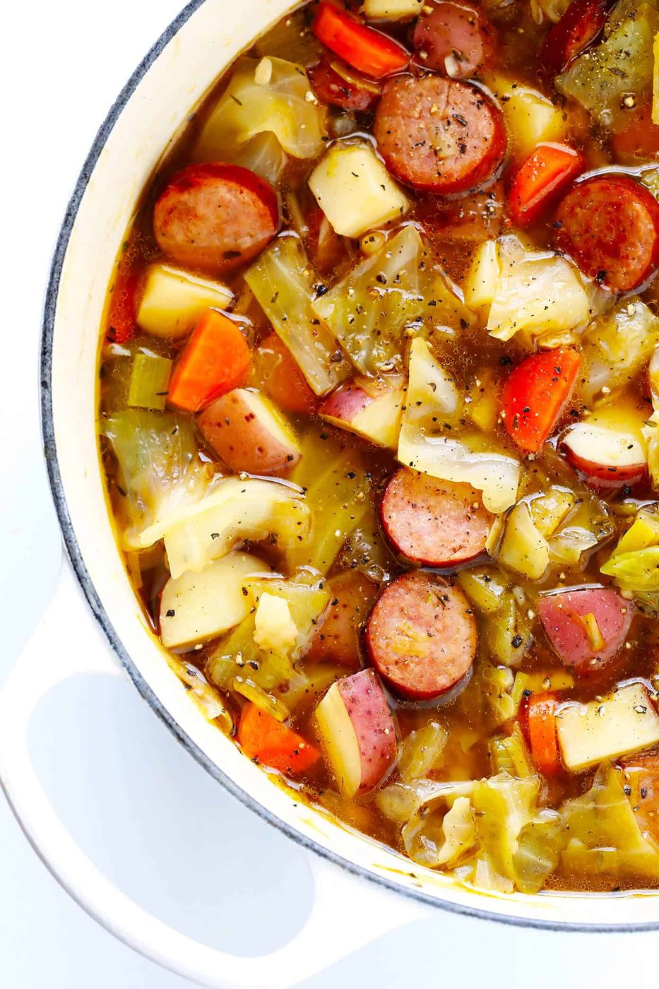 Homemade Cabbage, Sausage and Potato Soup