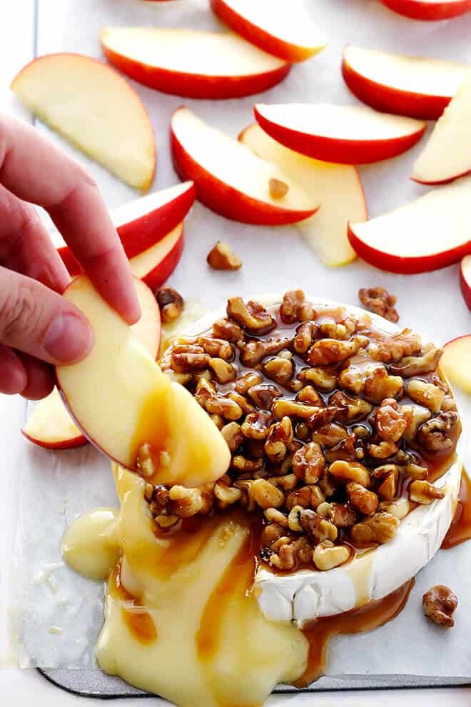 10-Minute Caramel Apple Baked Brie at home