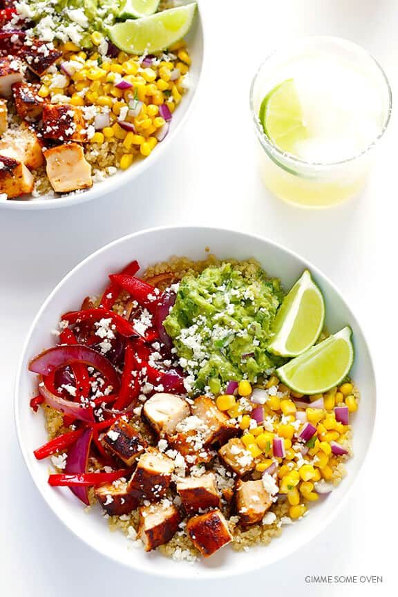 Chicken Quinoa Burrito Bowls at home