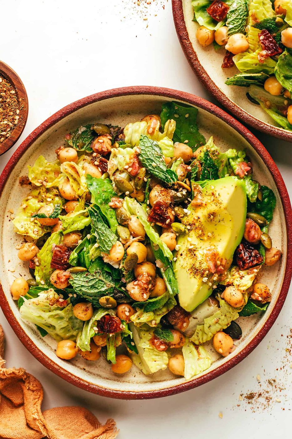 Chickpea, Date and Avocado Salad with Za'atar Vinaigrette at home