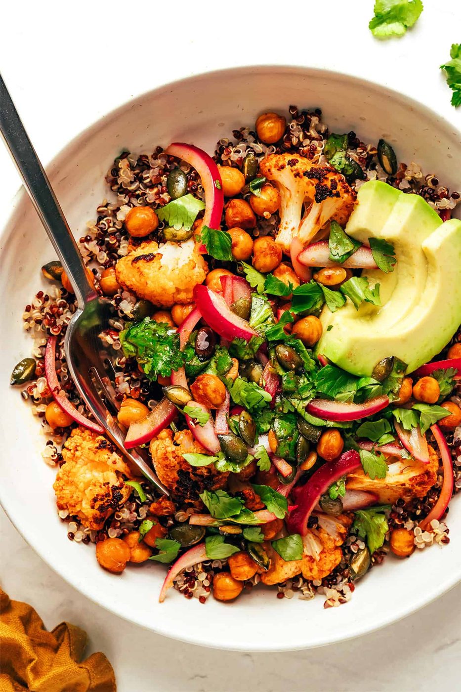 Chili-Lime Roasted Cauliflower Quinoa Bowls