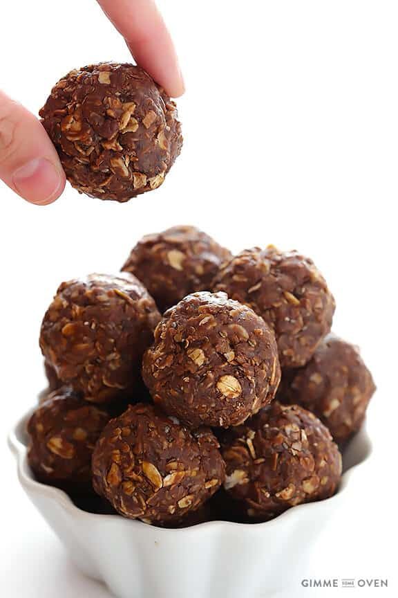 Chocolate Peanut Butter No-Bake Energy Bites at home