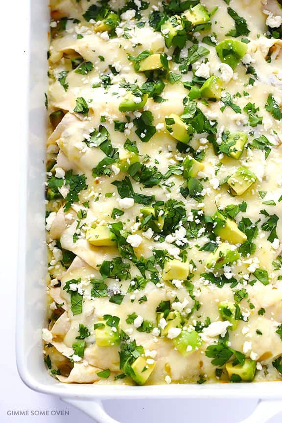 Crab and Avocado Enchiladas