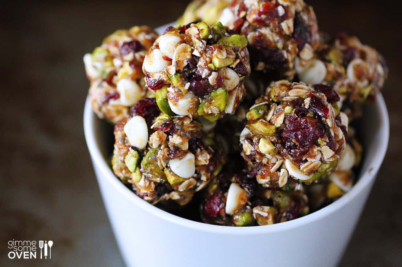 Homemade Cranberry Pistachio Energy Bites