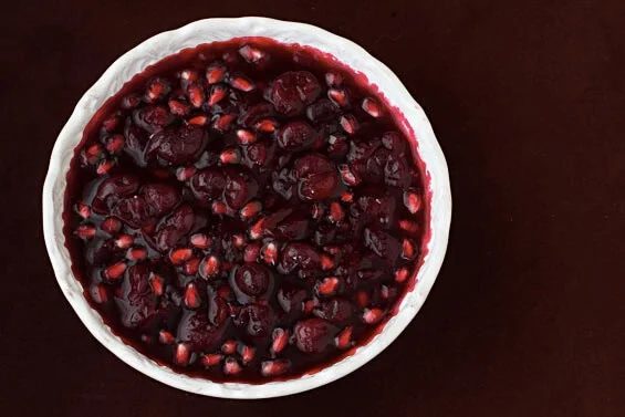Cranberry-Pomegranate Sauce at home
