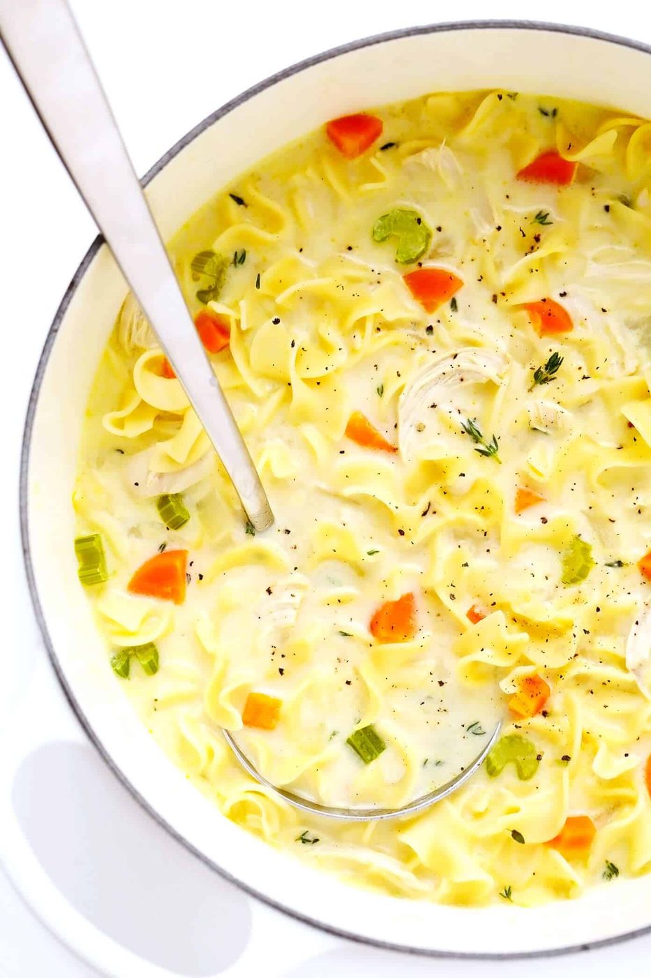 Creamy Lemon Chicken Noodle Soup at home
