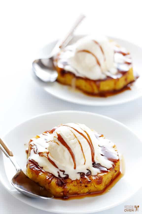 Homemade Rum-Soaked Grilled Pineapple