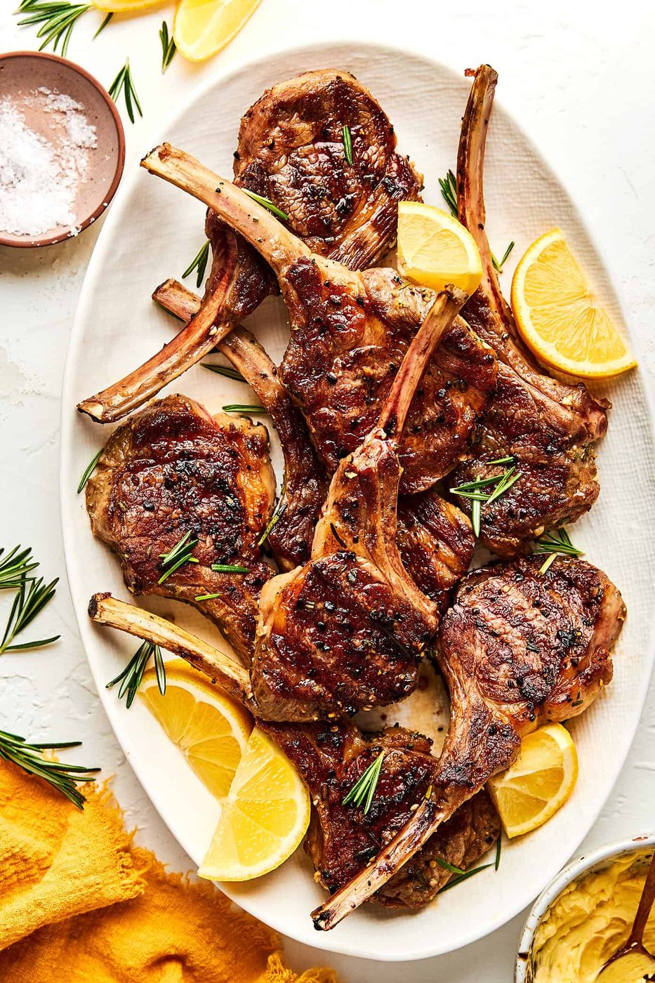 Garlic Rosemary Lamb Chops with Lemon Butter