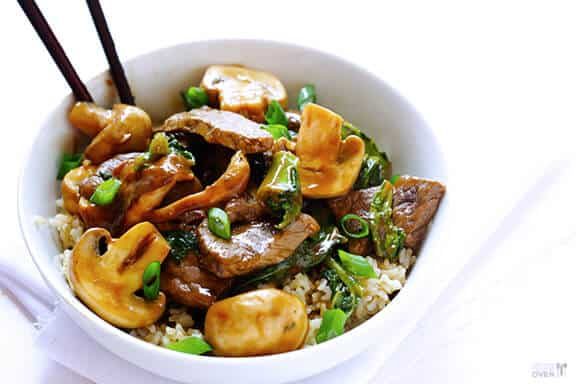 Homemade Ginger Beef, Mushroom & Kale Stir-Fry