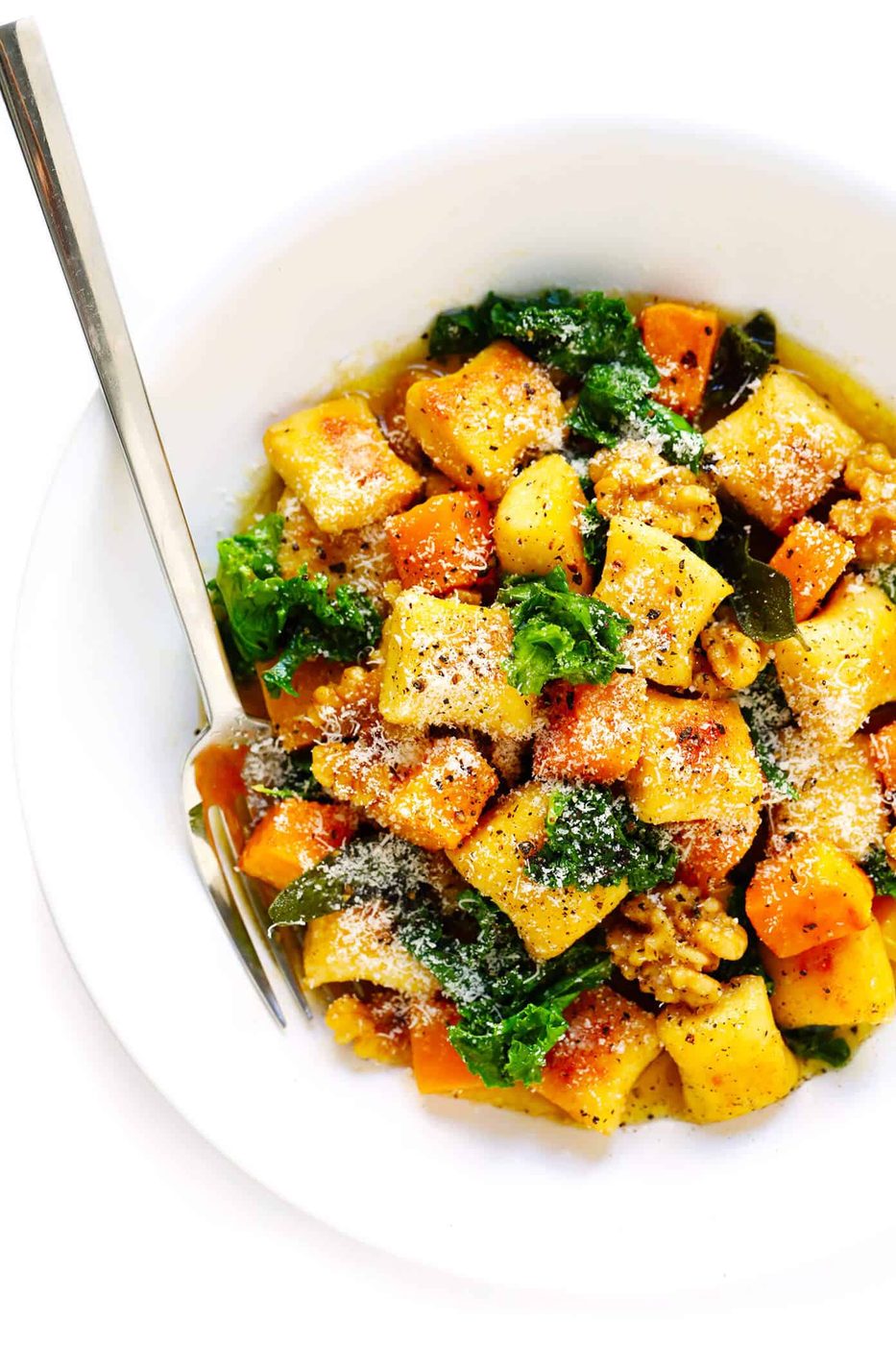 Homemade Gnocchi with Butternut Squash, Kale and Sage Brown Butter Sauce