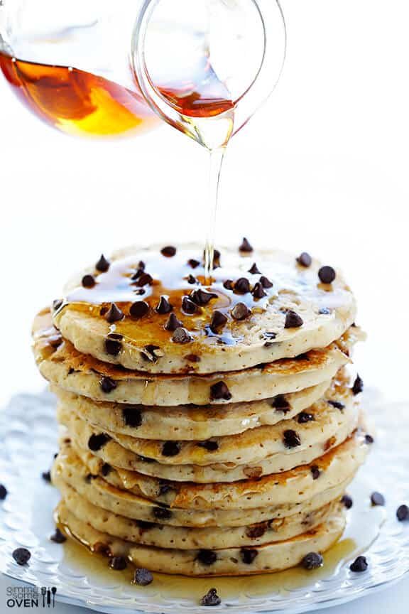 Guiltless Chocolate Chip Pancakes + Cookbook Giveaway