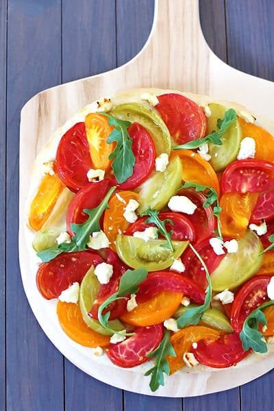 Heirloom Tomato, Arugula & Goat Cheese Pizza
