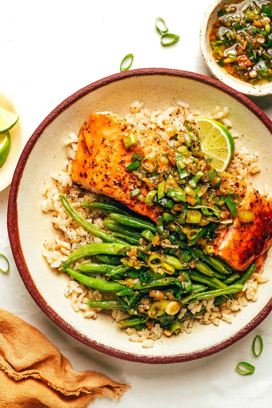 Homemade Honey Salmon with Ginger Scallion Sauce