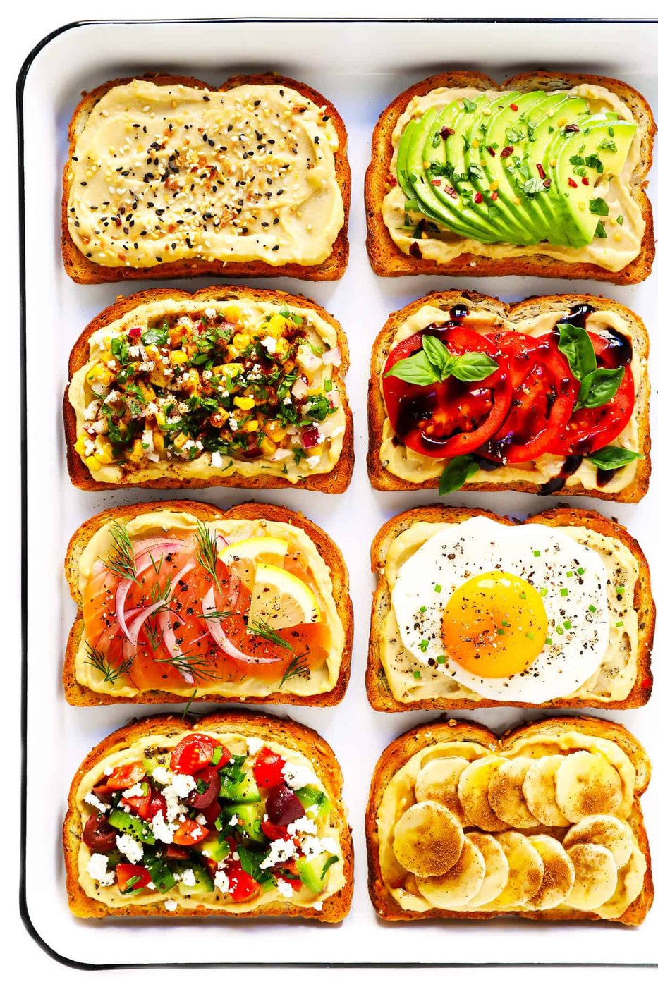 Hummus Toast at home