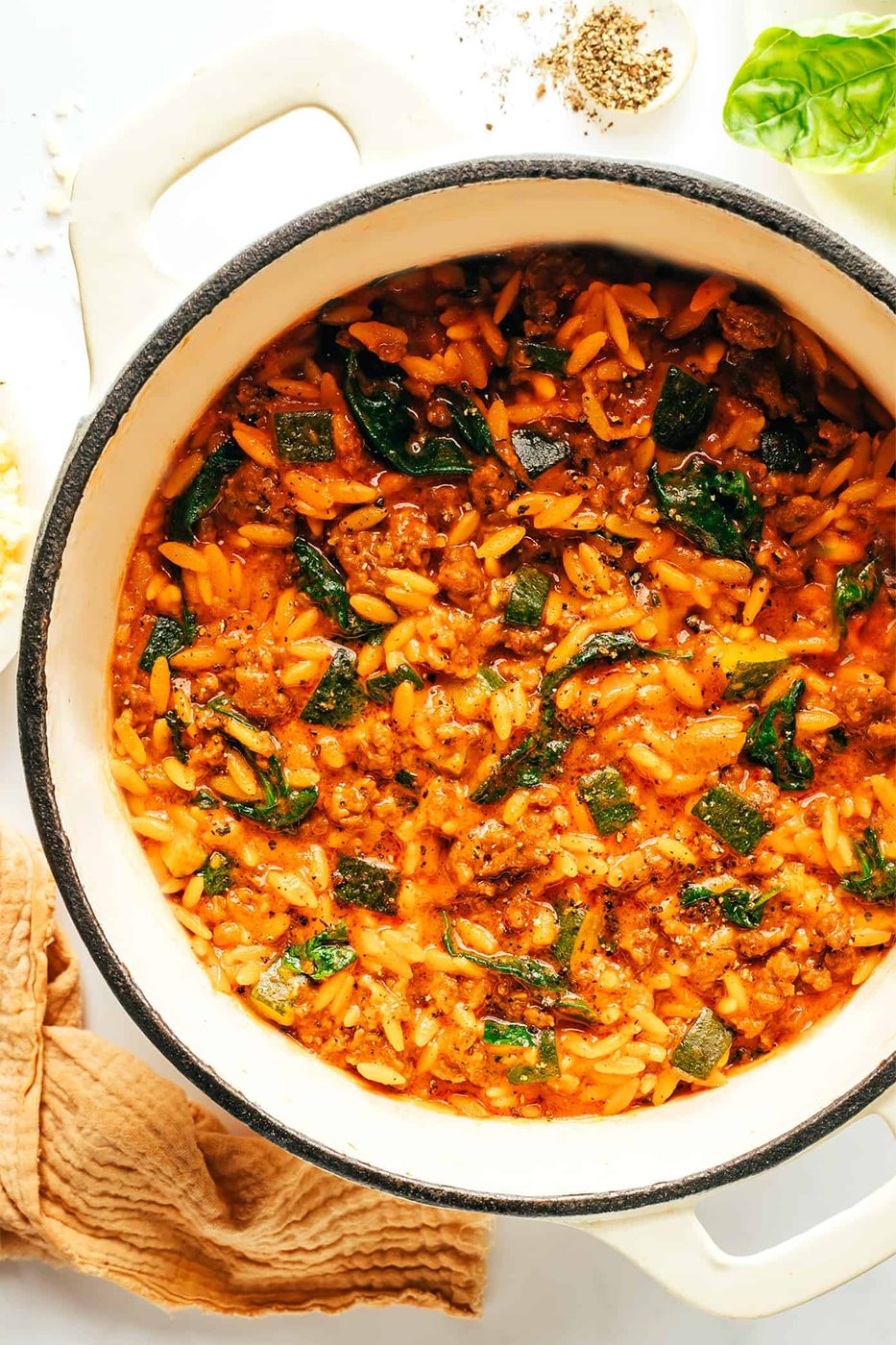 Homemade Italian Sausage Zucchini Orzo