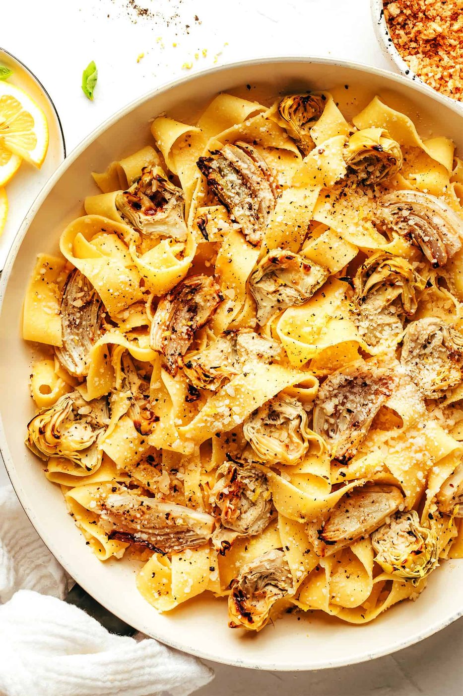 Lemon Brown Butter Pasta with Roasted Artichokes and Fennel at home
