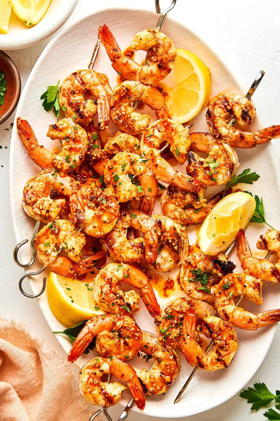 Homemade Lemon Garlic Butter Grilled Shrimp