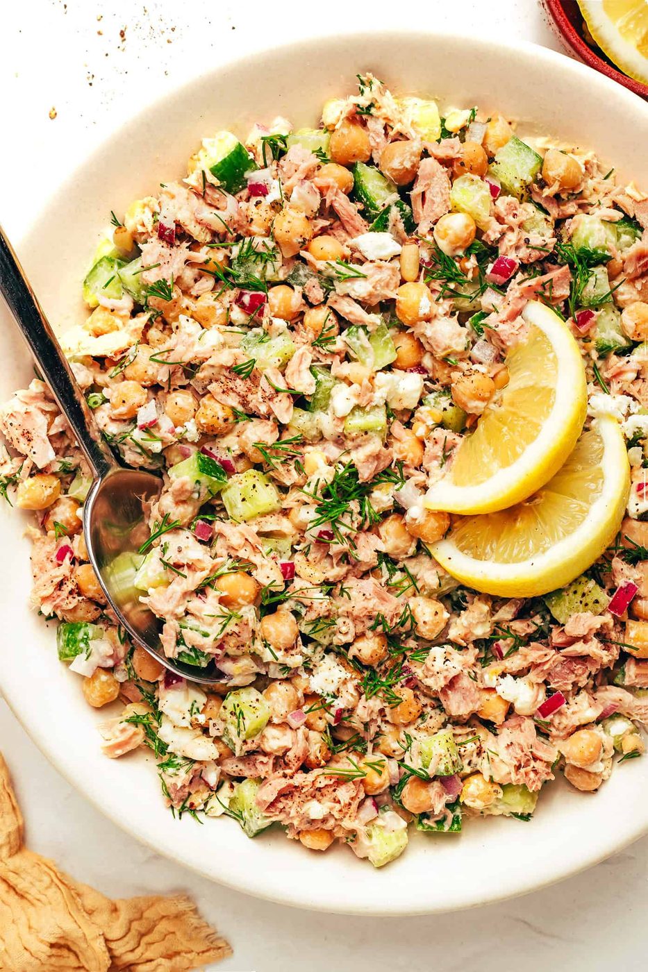 Homemade Lemon Tahini Chickpea Tuna Salad