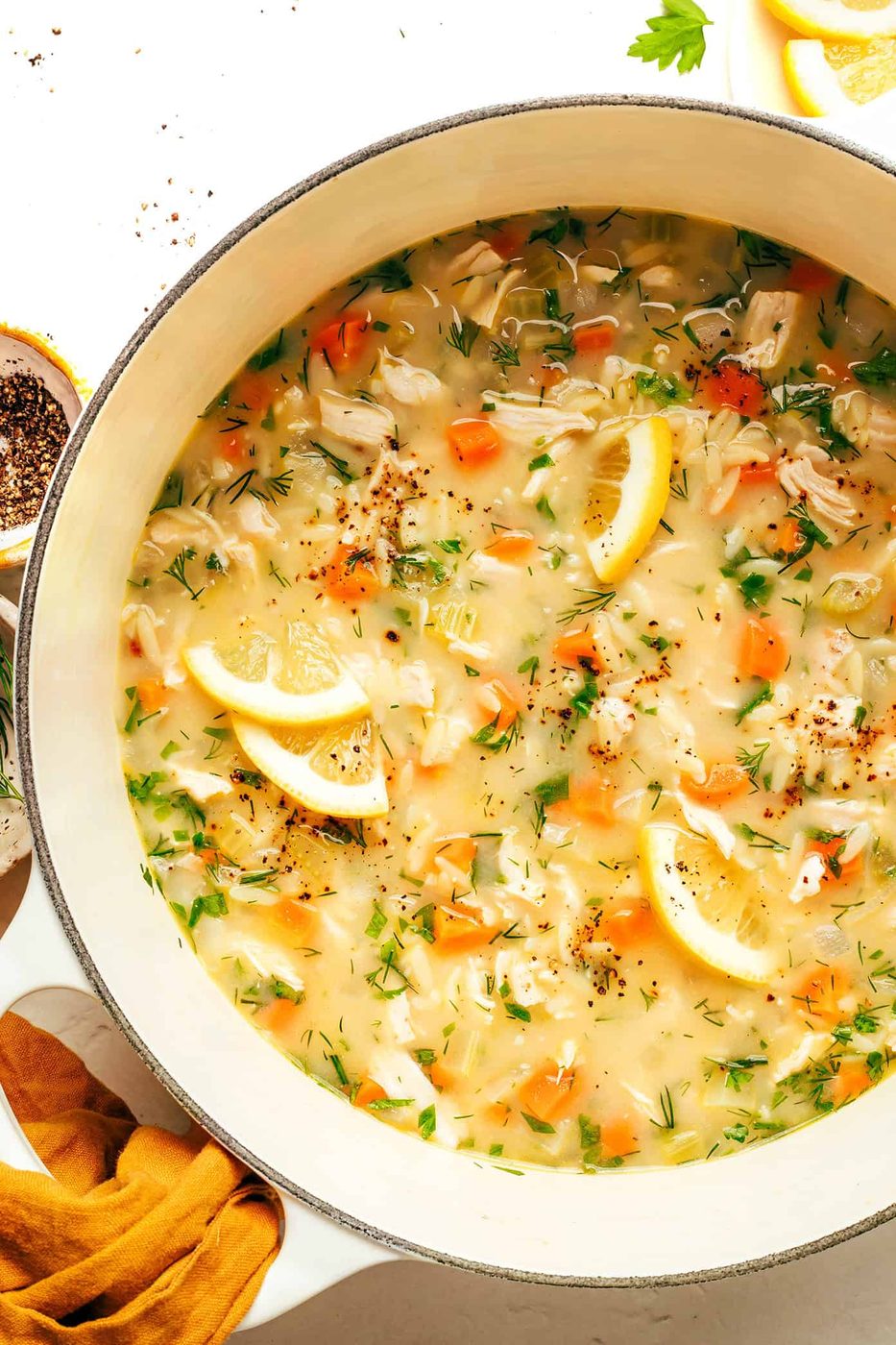 Homemade Lemony Orzo Chicken Soup