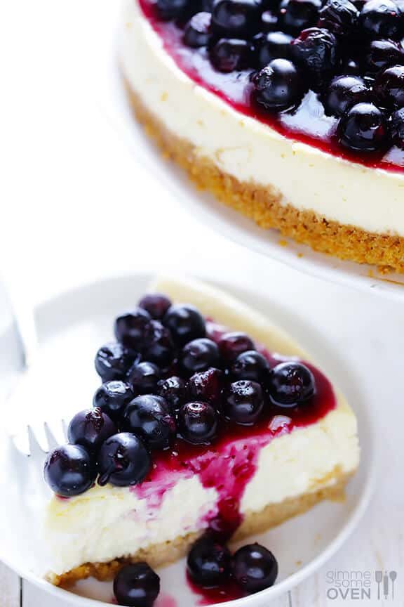 Lighter Blueberry Cheesecake at home