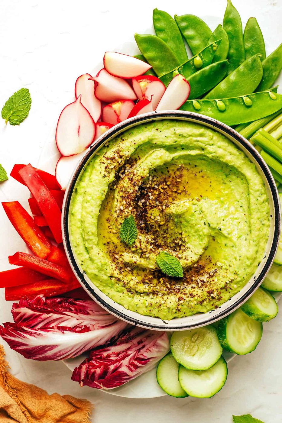 Homemade Mint Pea Hummus
