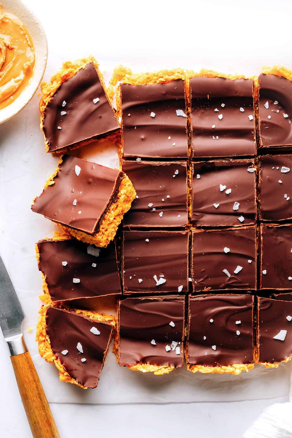 Miso Chocolate Peanut Butter Cornflake Bars at home
