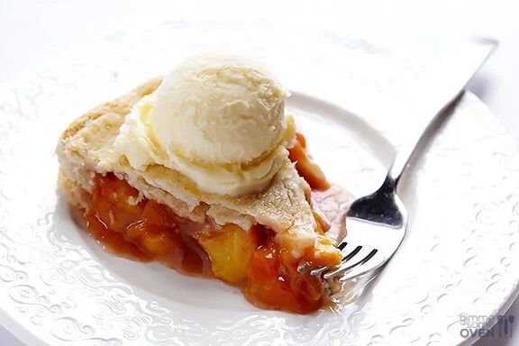 Peach Bourbon Pie at home