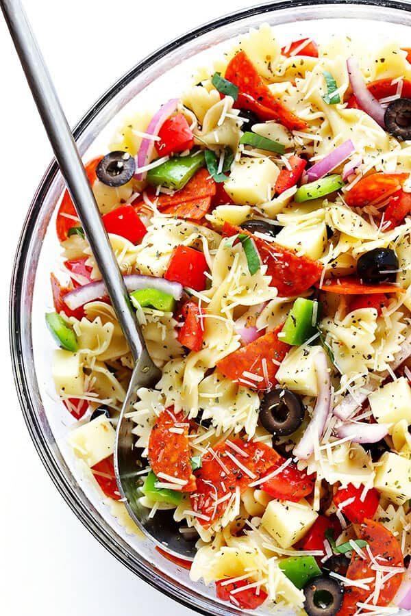 Pizza Pasta Salad at home
