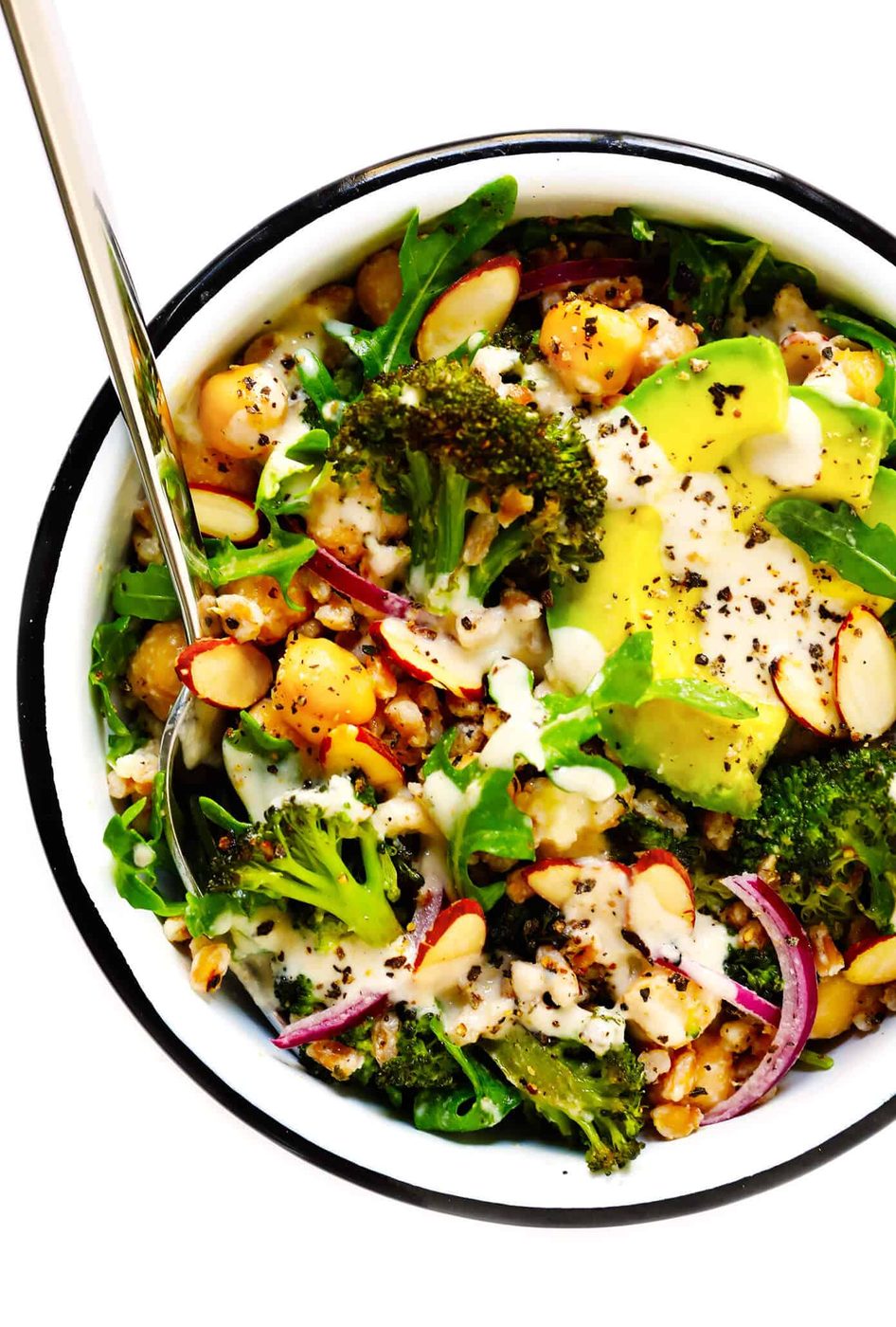 Homemade Roasted Broccoli and Farro Bowls