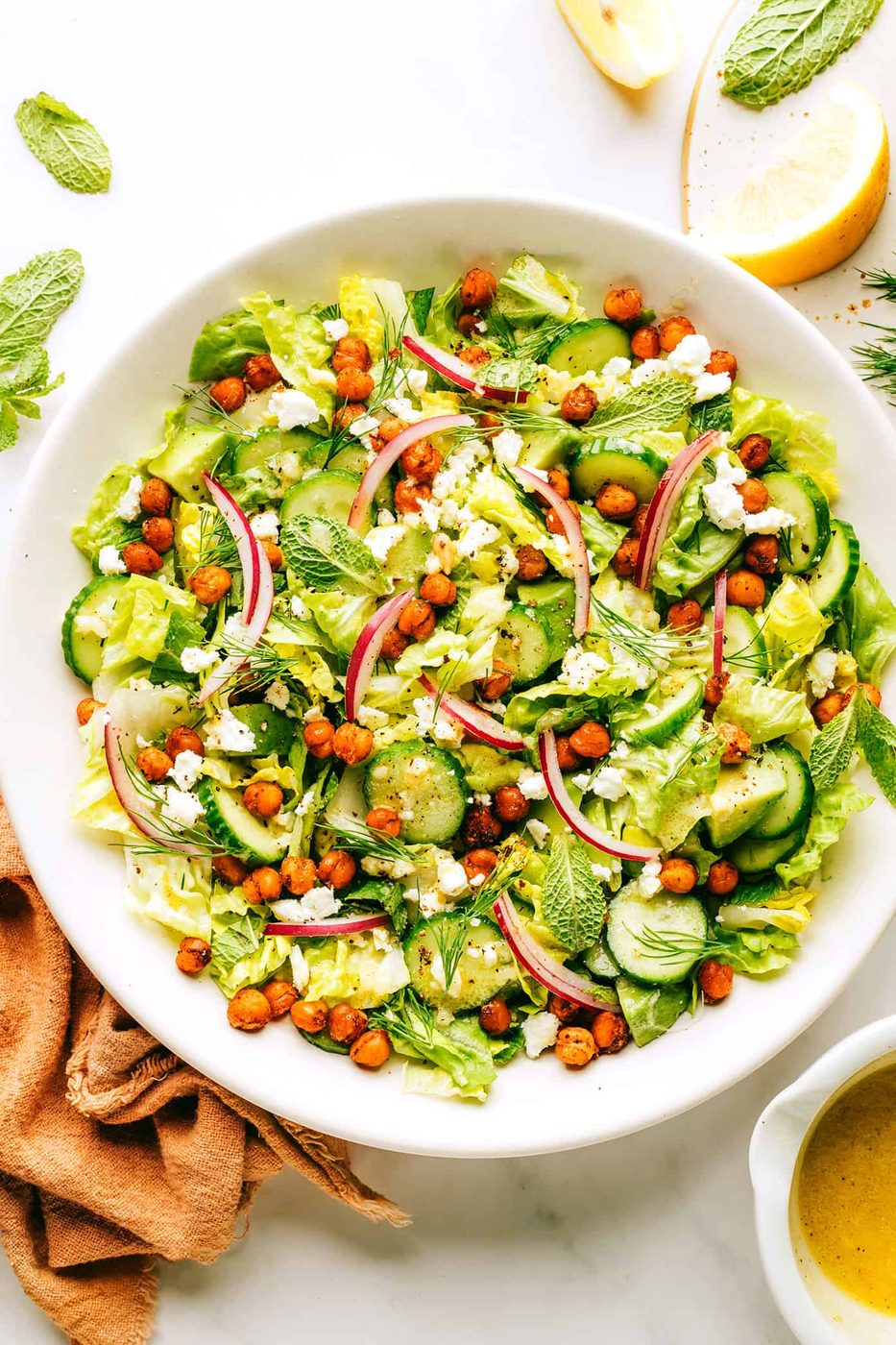 Homemade Roasted Chickpea, Avocado and Cucumber Salad