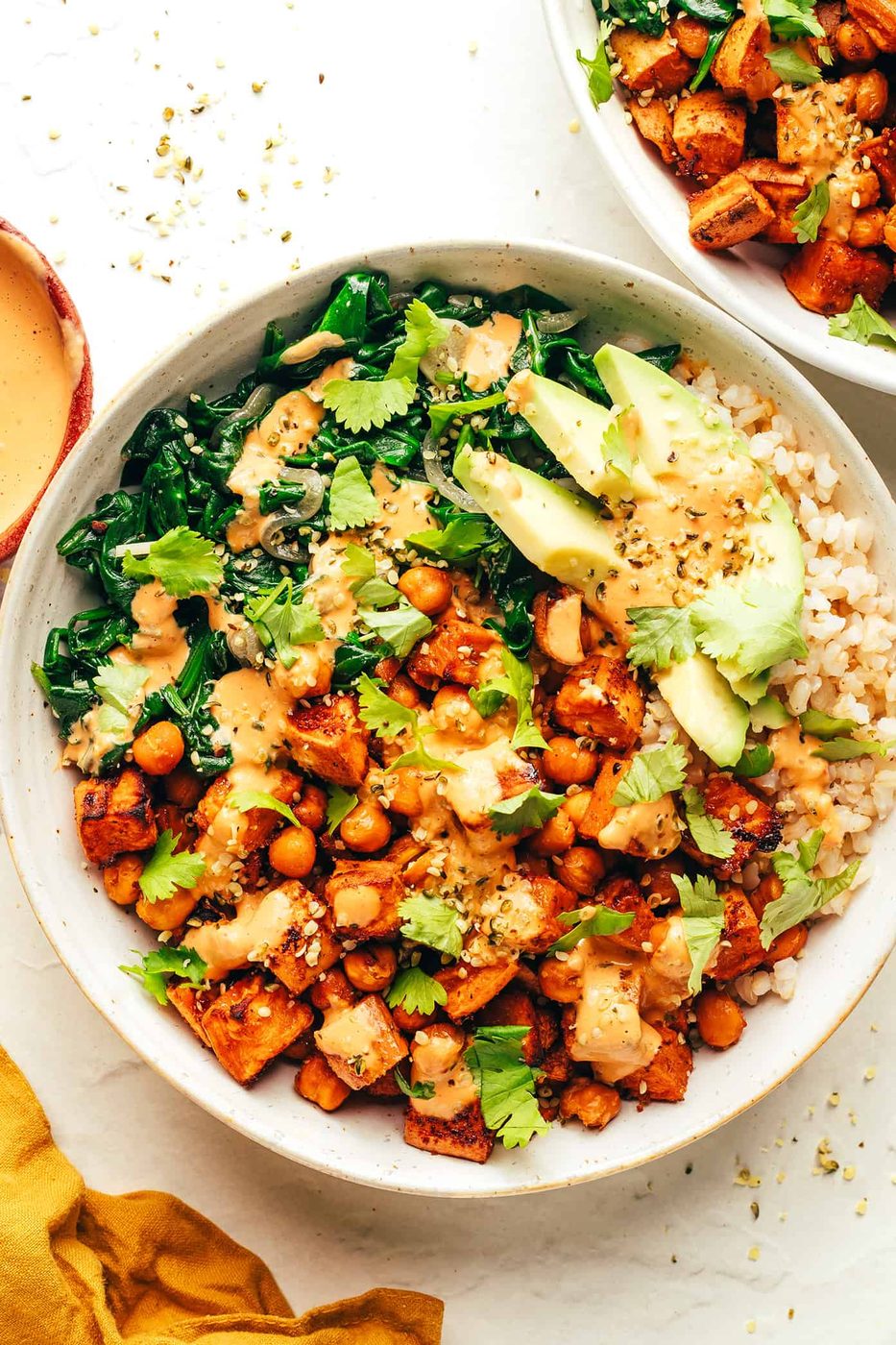 Roasted Sweet Potato and Chickpea Bowls at home