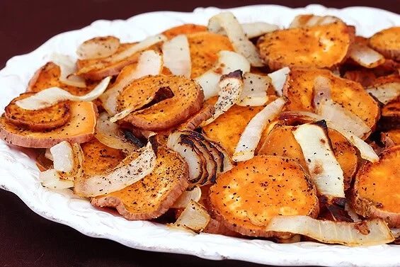 Homemade Roasted Sweet Potatoes & Onions