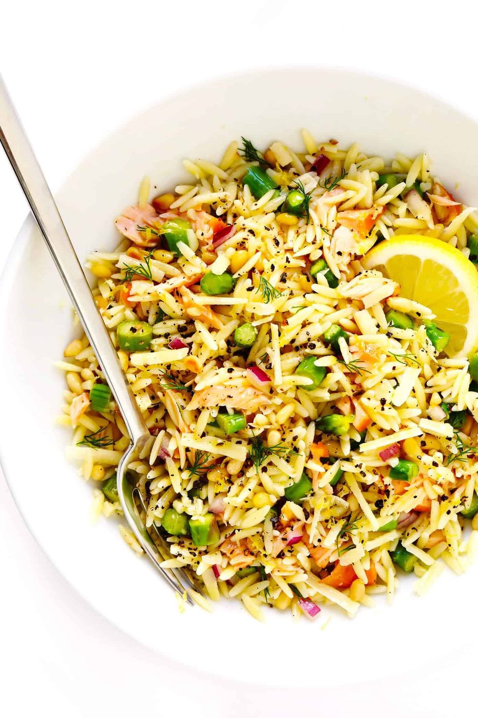 Salmon Asparagus Orzo Salad
