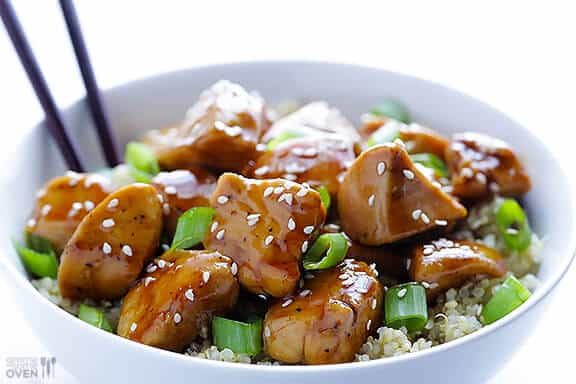 Homemade Sesame Chicken with Quinoa