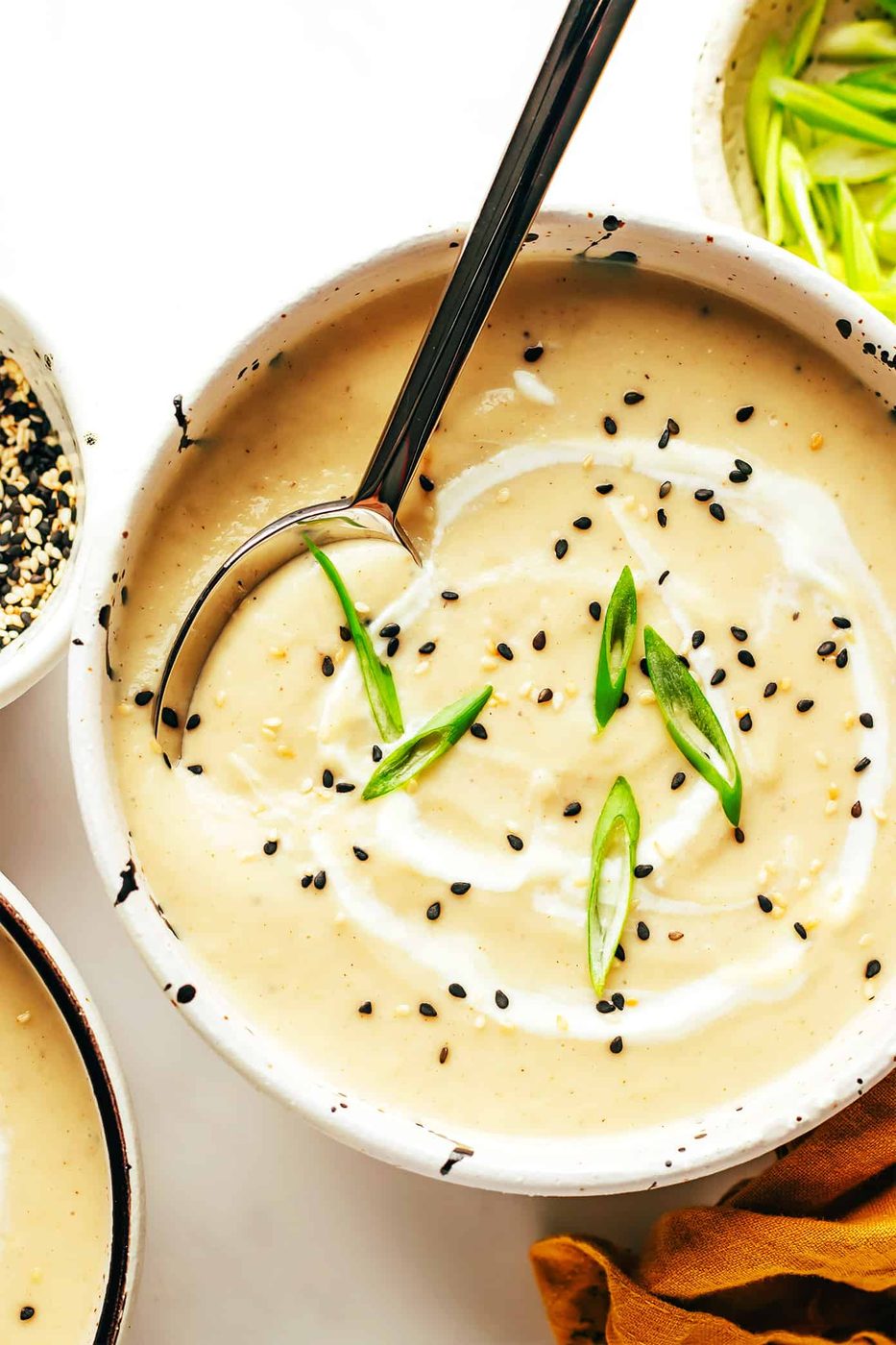 Sesame Ginger Roasted Cauliflower Soup at home