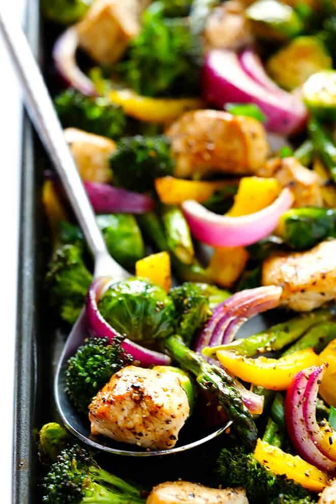 Homemade Sheet Pan Chicken and Veggie “Stir Fry”