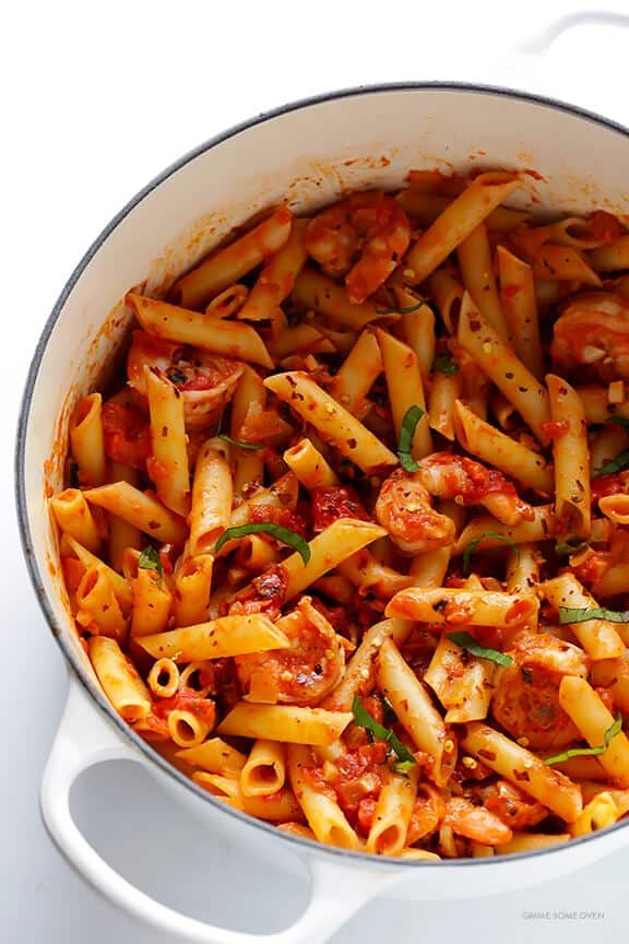 Shrimp Pasta with Creamy Tomato Basil Sauce