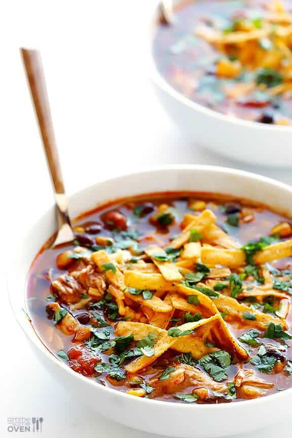 Homemade Slow Cooker Chicken Enchilada Soup