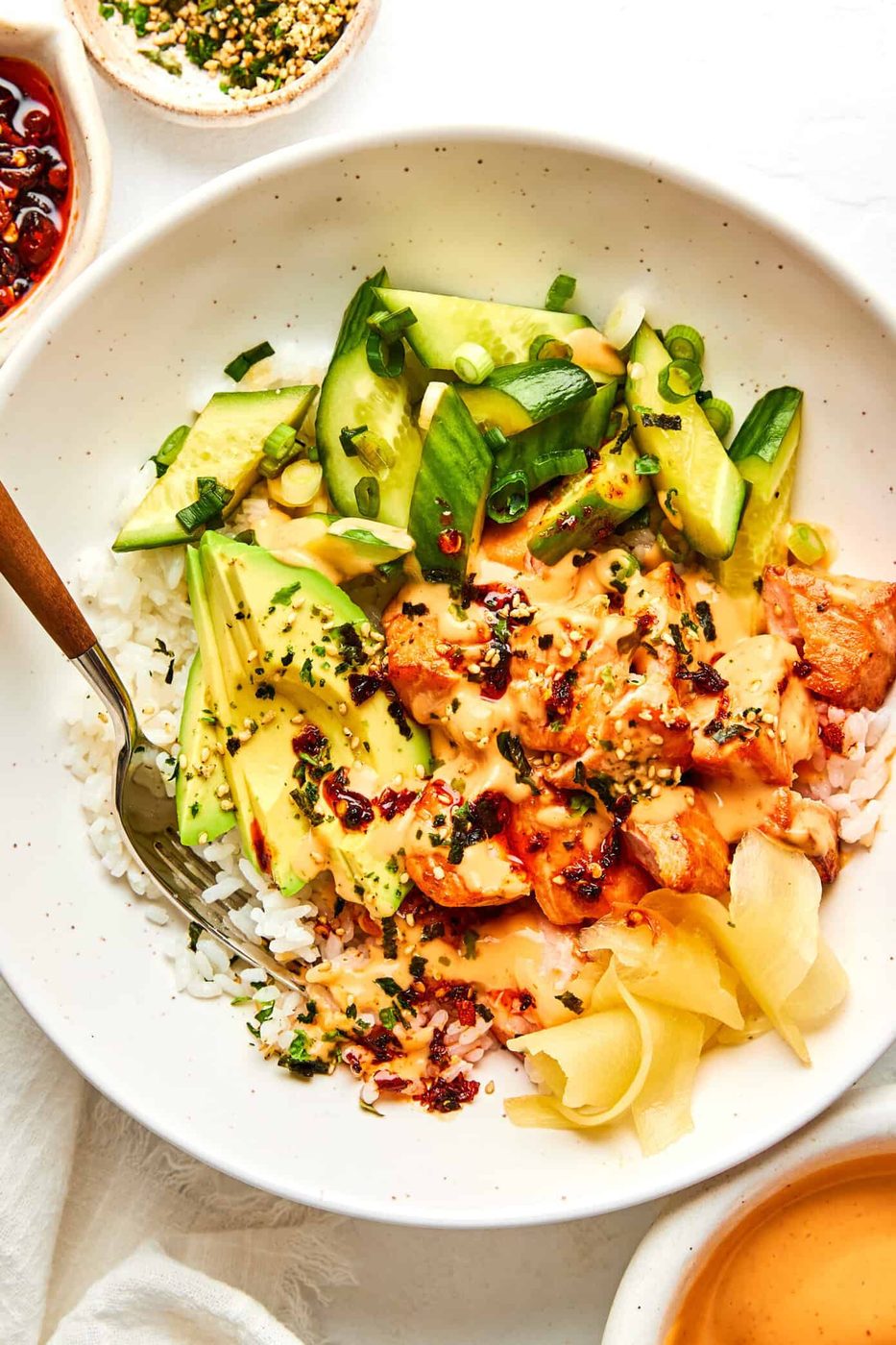 Homemade Spicy Salmon Sushi Bowls