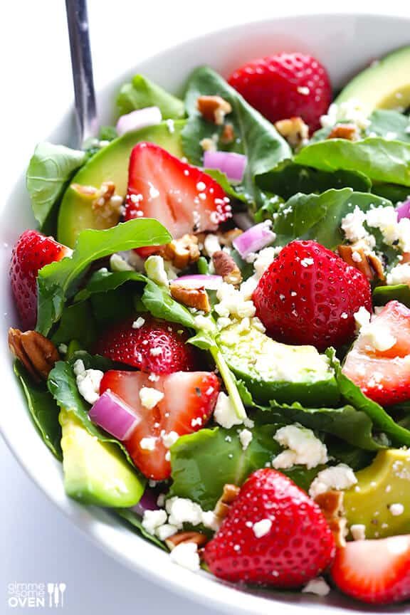 Strawberry Kale Salad at home