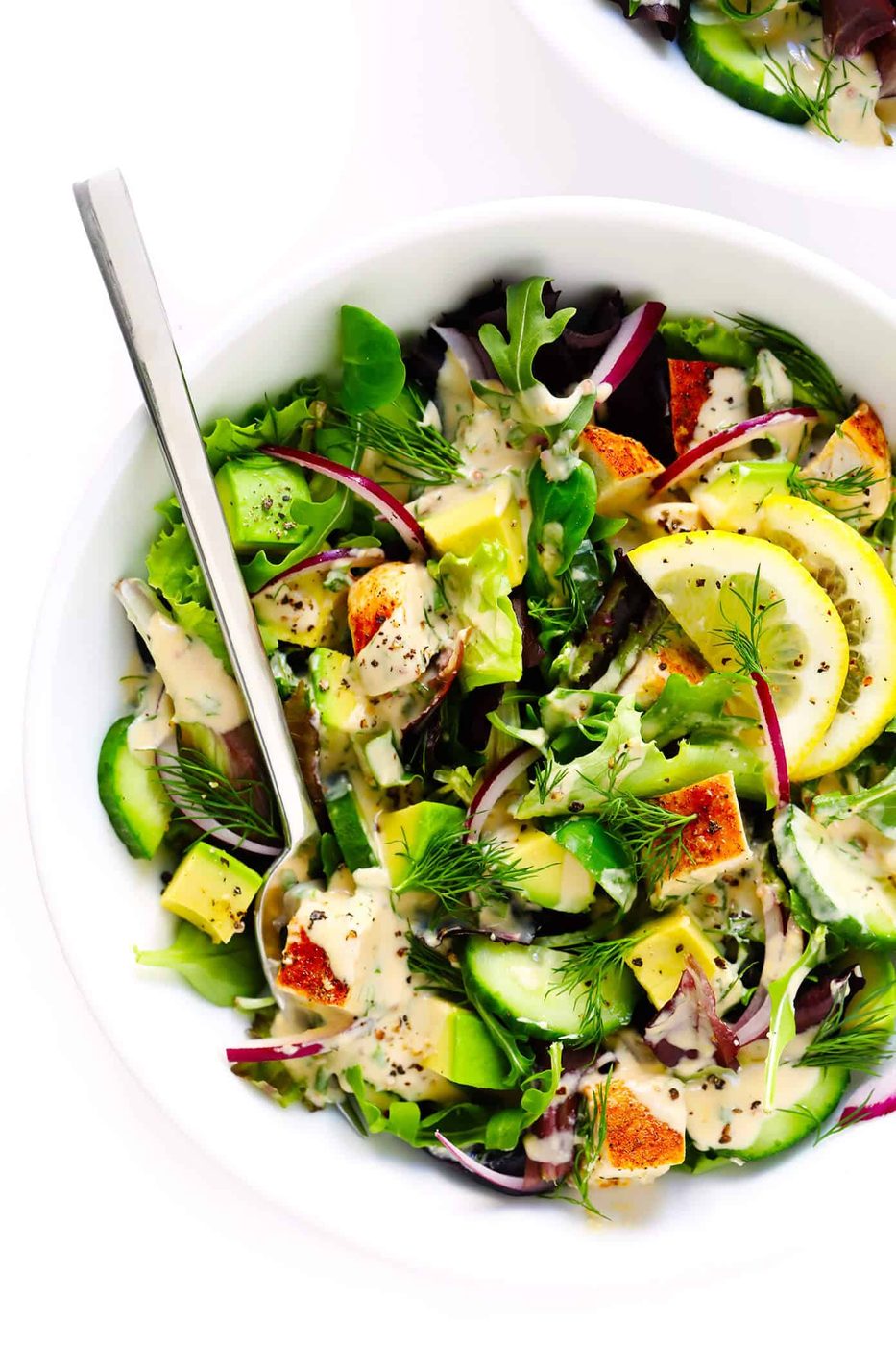 Tahini Ranch Avocado Chicken Salad at home