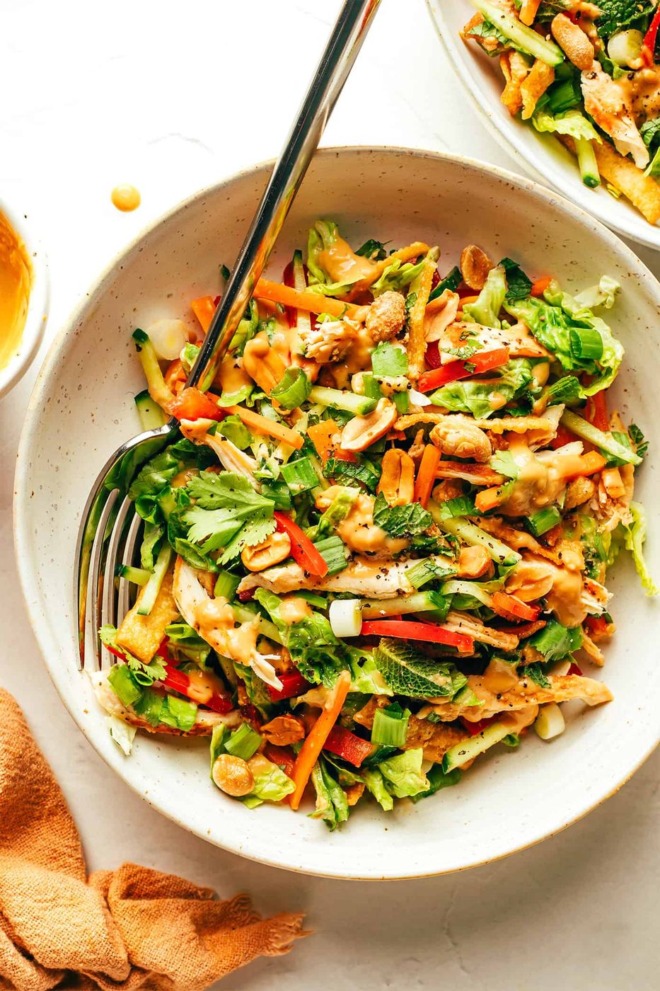 Homemade Thai Crunch Salad with Peanut Dressing