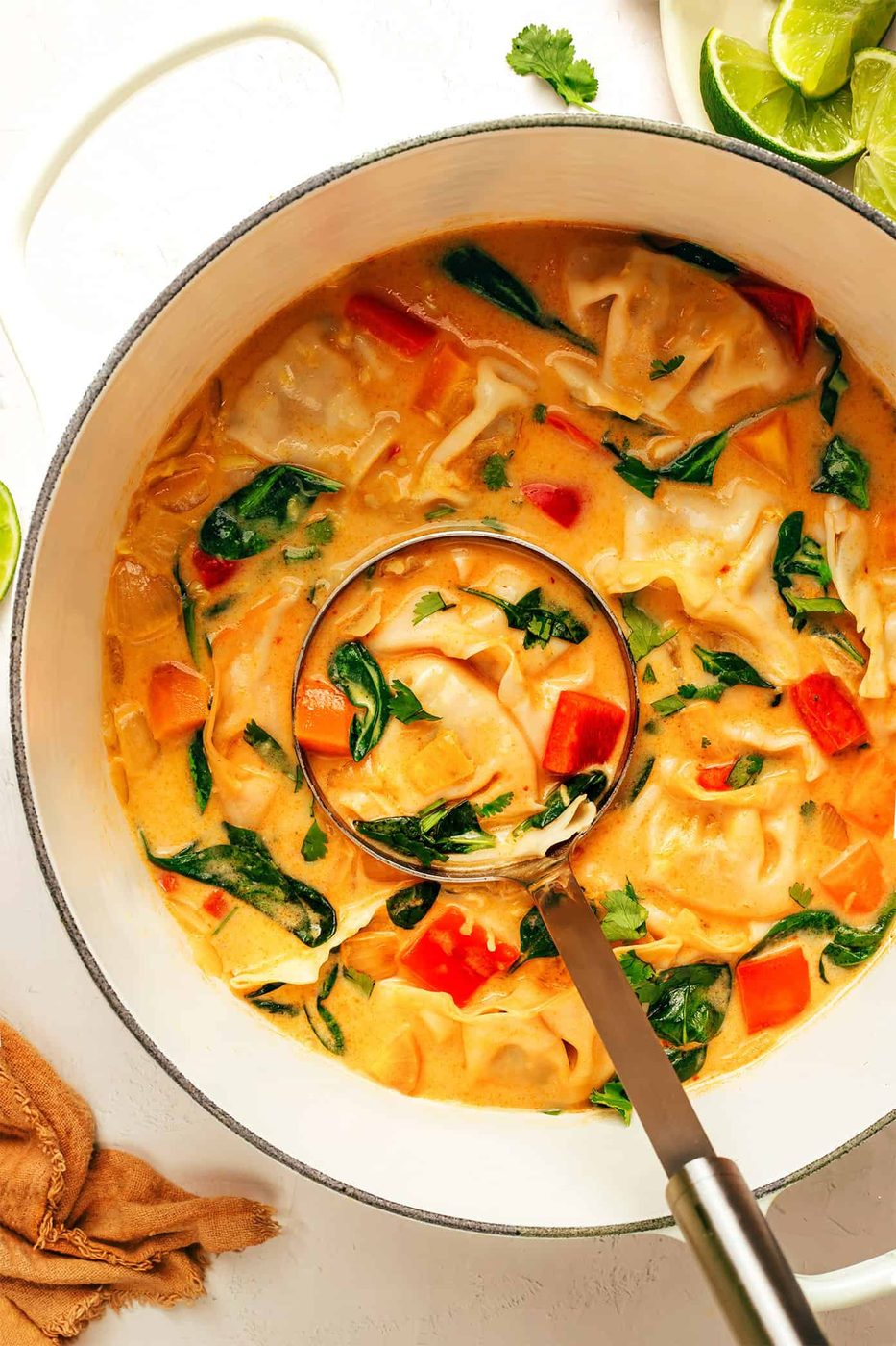 Thai Red Curry Potsticker Soup