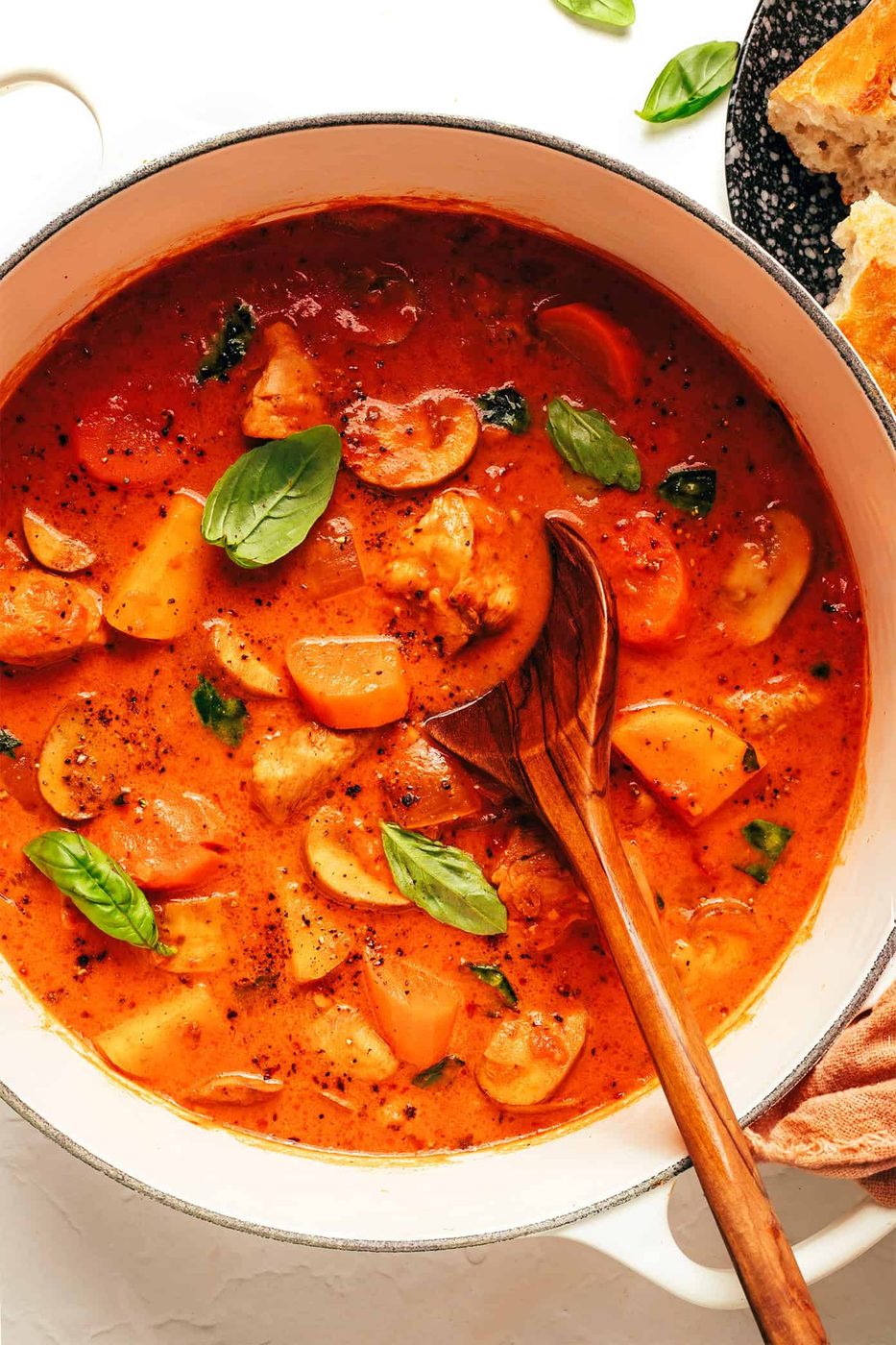 Homemade Tomato Basil Chicken Stew