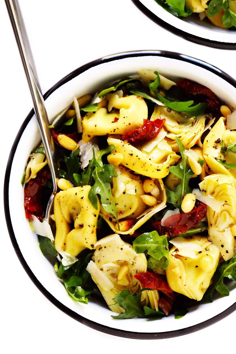 Homemade Tortellini Pasta Salad with Sun-Dried Tomatoes and Artichokes